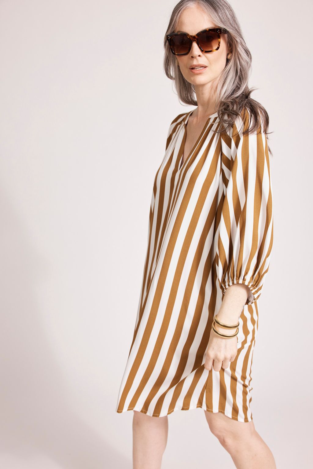 TREVILLE STRIPE DRESS - CARAMEL by eb&ive