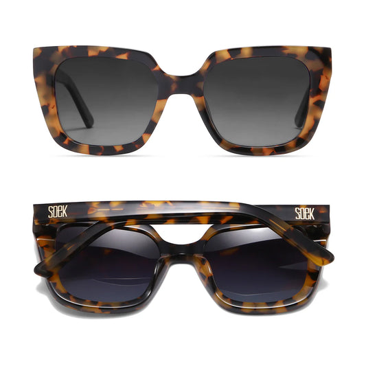 HARPER HONEY TORT - Bio Acetate Tortoise Frame Brown Graduated Polarised Lens by Soek