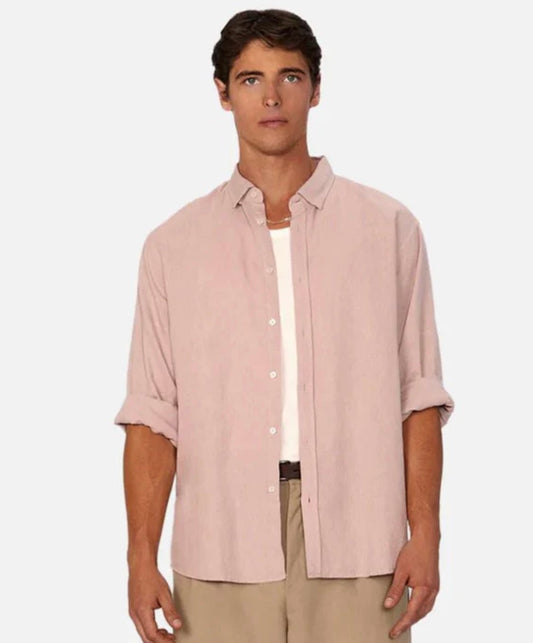 The Tennyson Linen Blend L/S Shirt Blush by Industrie Clothing