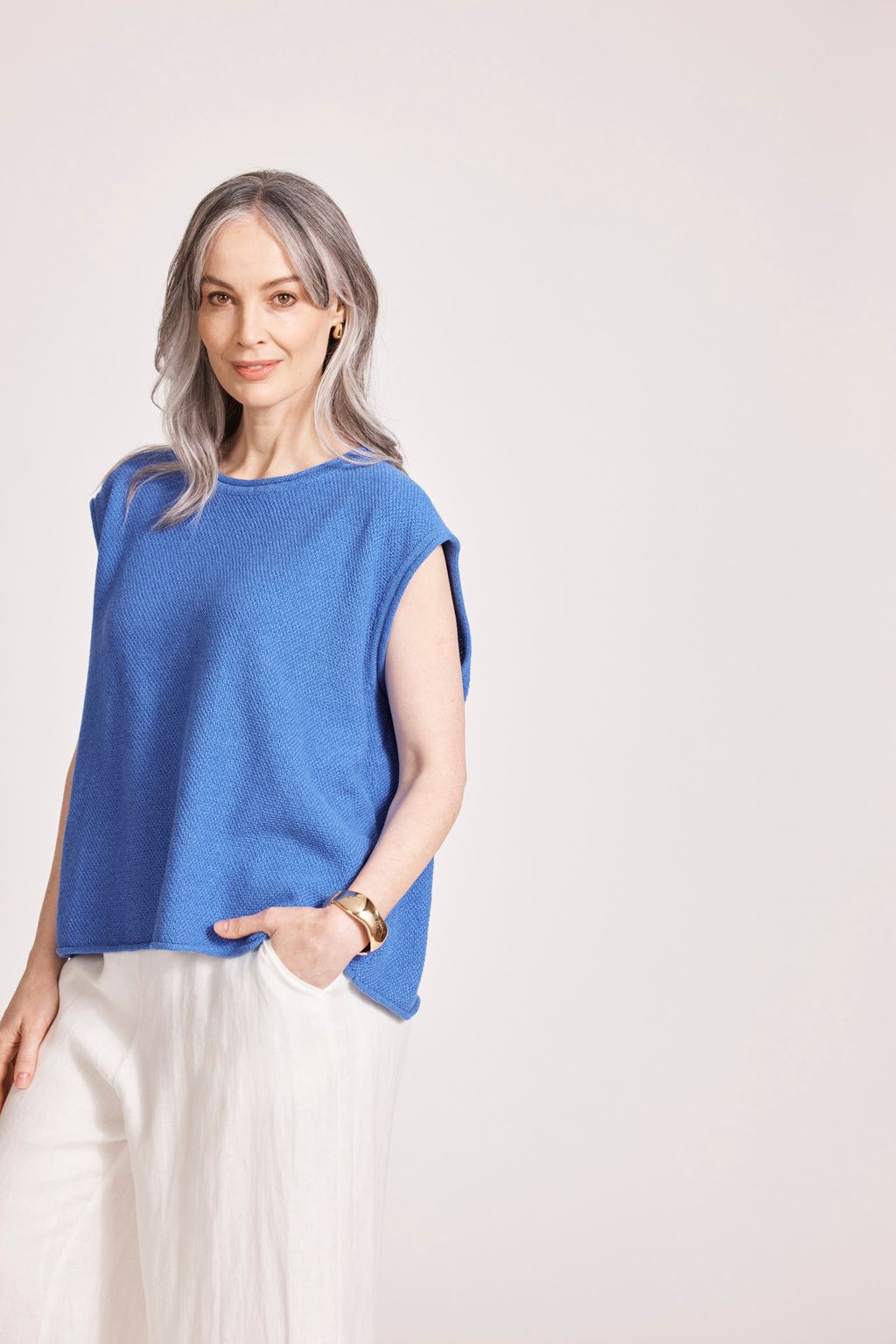 ARTEMIS SLEEVELESS KNIT TOP - AEGEAN by eb&ive