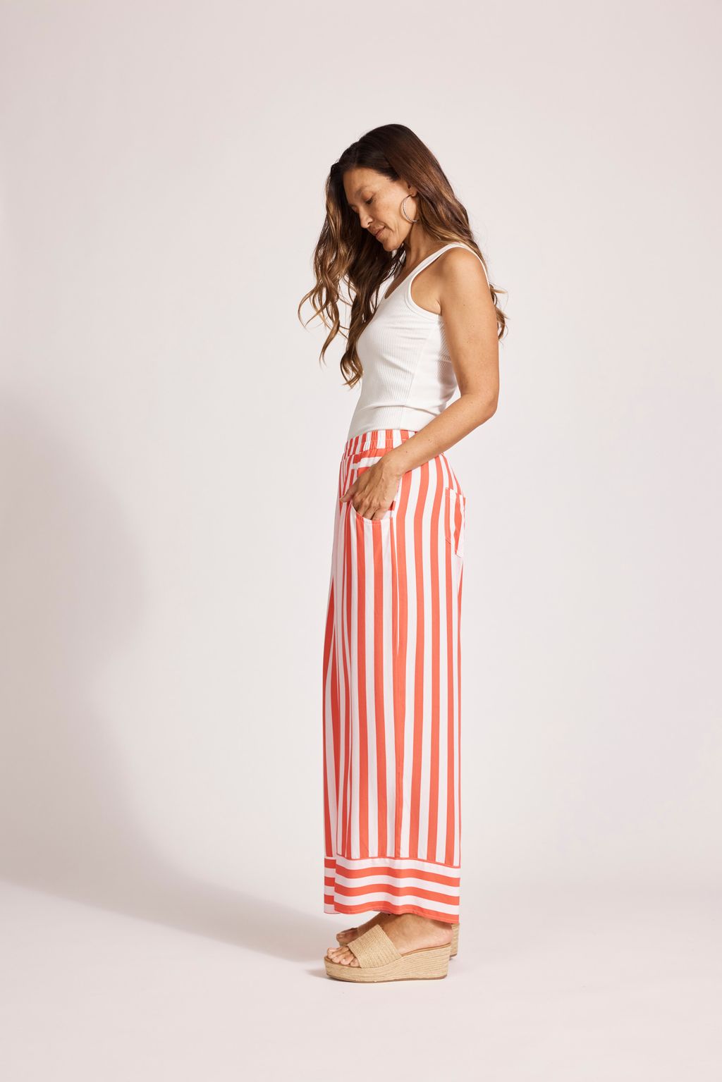 TREVILLE STRIPE PANT - CORAL by eb&ive