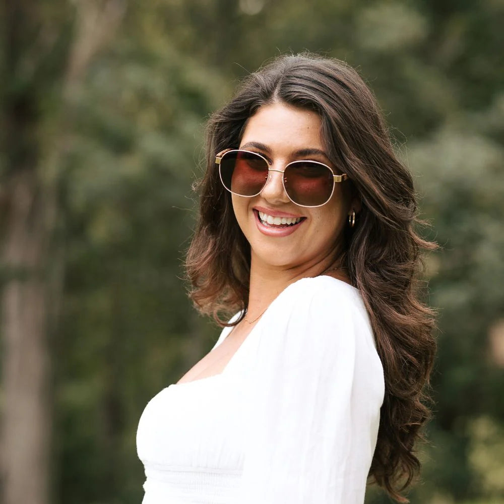 CLEO BLOOM Rose Gold Metal Polarised Lenses Sunglasses by Soek