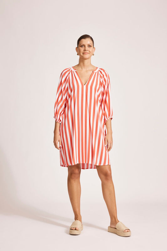 TREVILLE STRIPE DRESS - CORAL by eb&ive