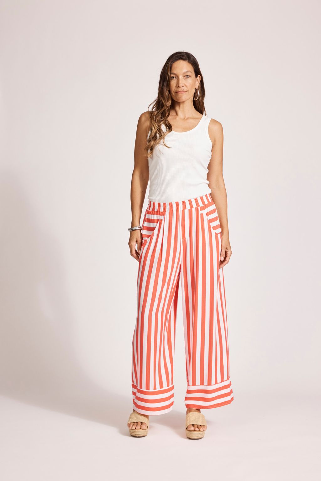 TREVILLE STRIPE PANT - CORAL by eb&ive