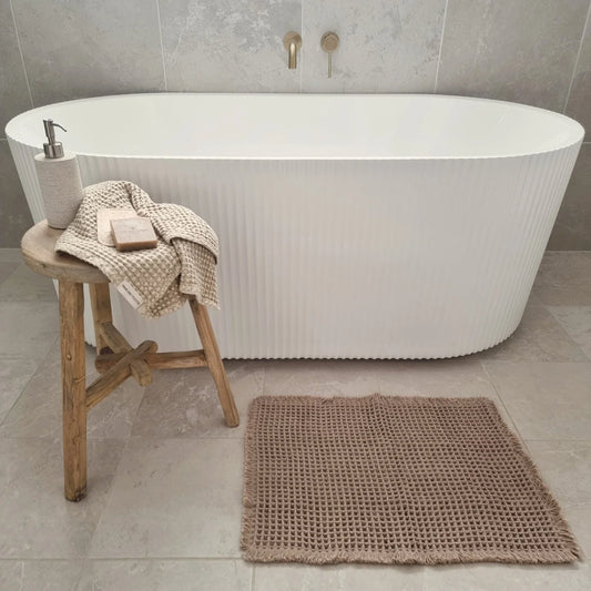 Microfiber Waffle Non slip Bath Mat - Camel