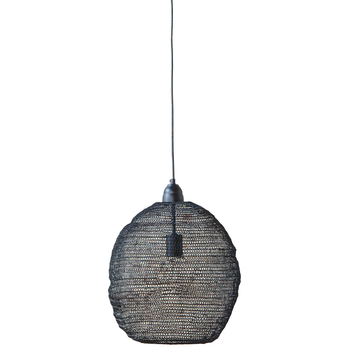 Crochet Lamp - Large Ball - Black