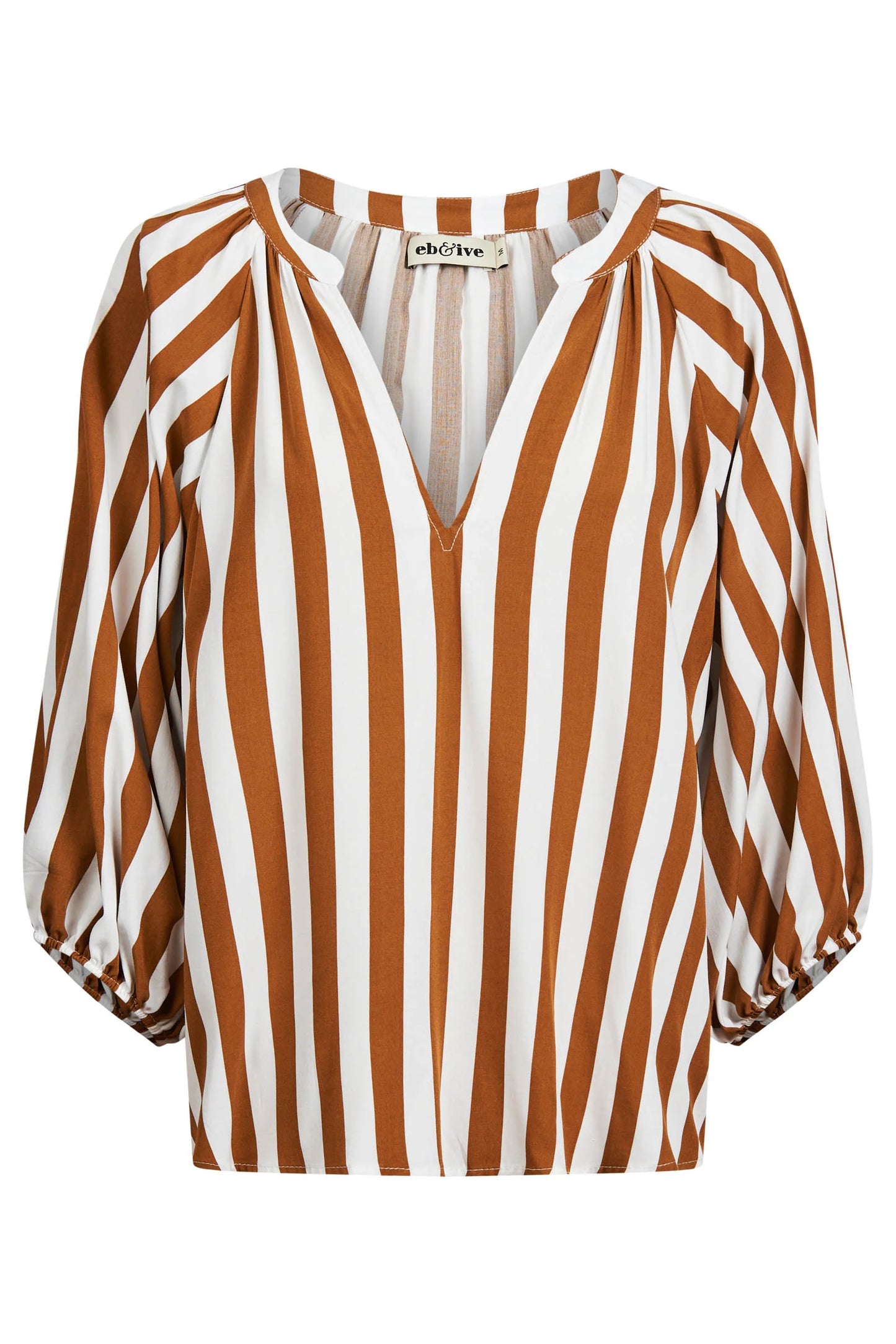 TREVILLE STRIPE BLOUSE - CARAMEL by eb&ive