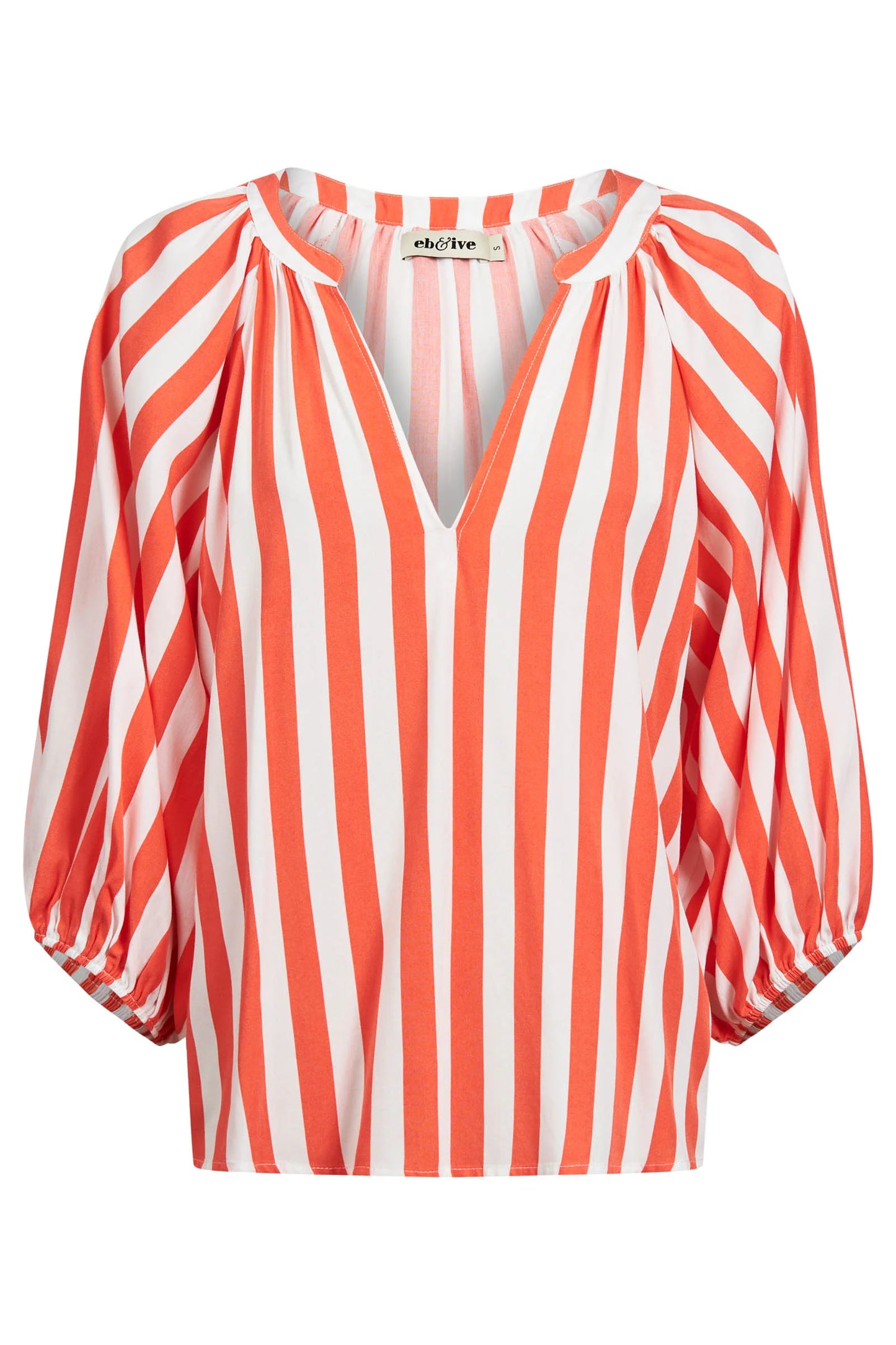 TREVILLE STRIPE BLOUSE - CORAL by eb&ive