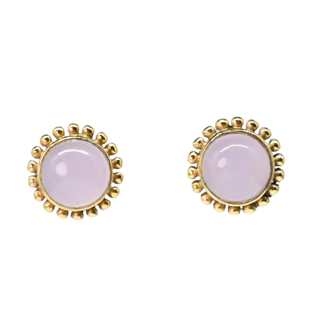 Euro Gold Gemstone Stud Earrings by Melanie Woods - 2 Colours