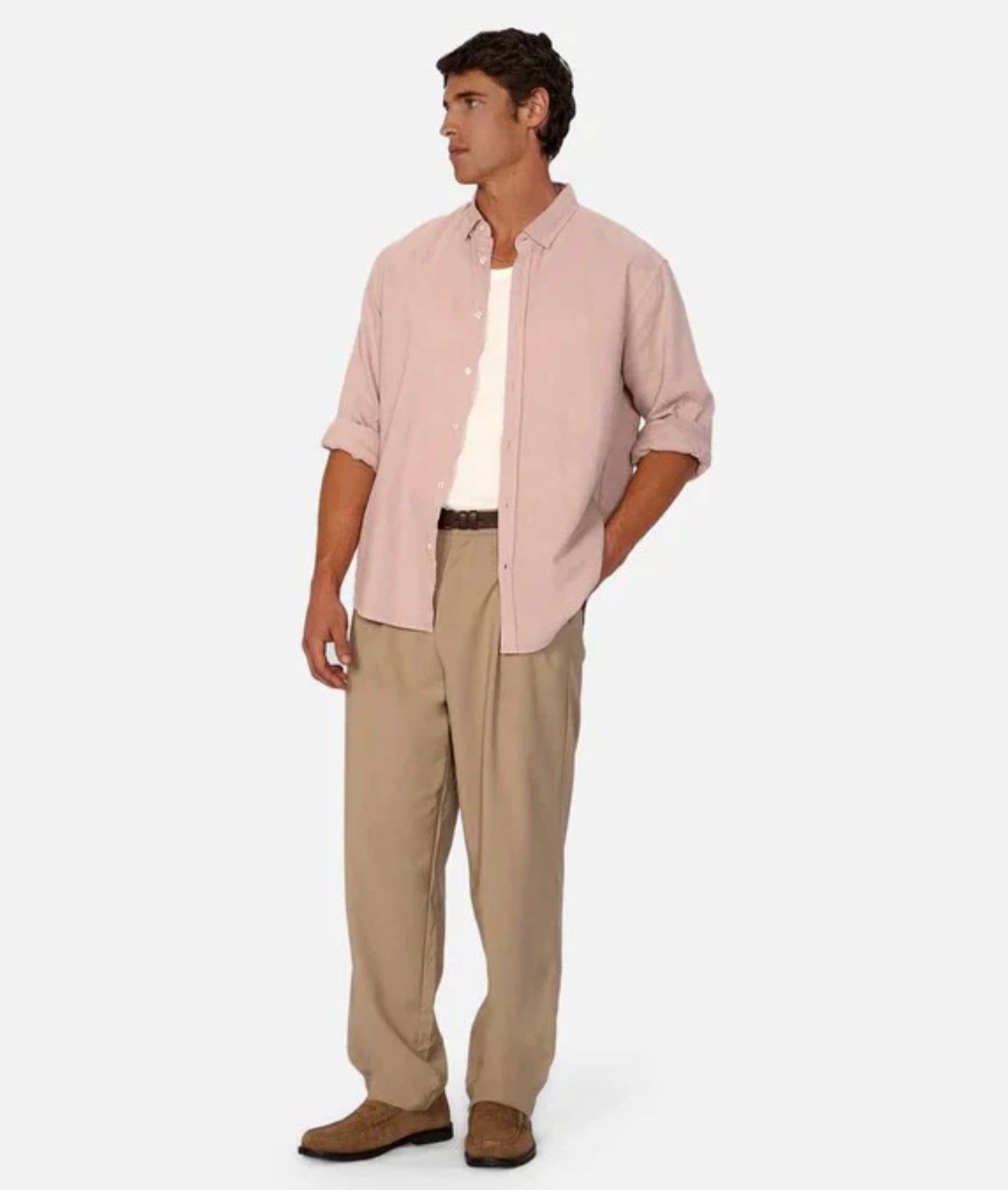 The Tennyson Linen Blend L/S Shirt Blush by Industrie Clothing