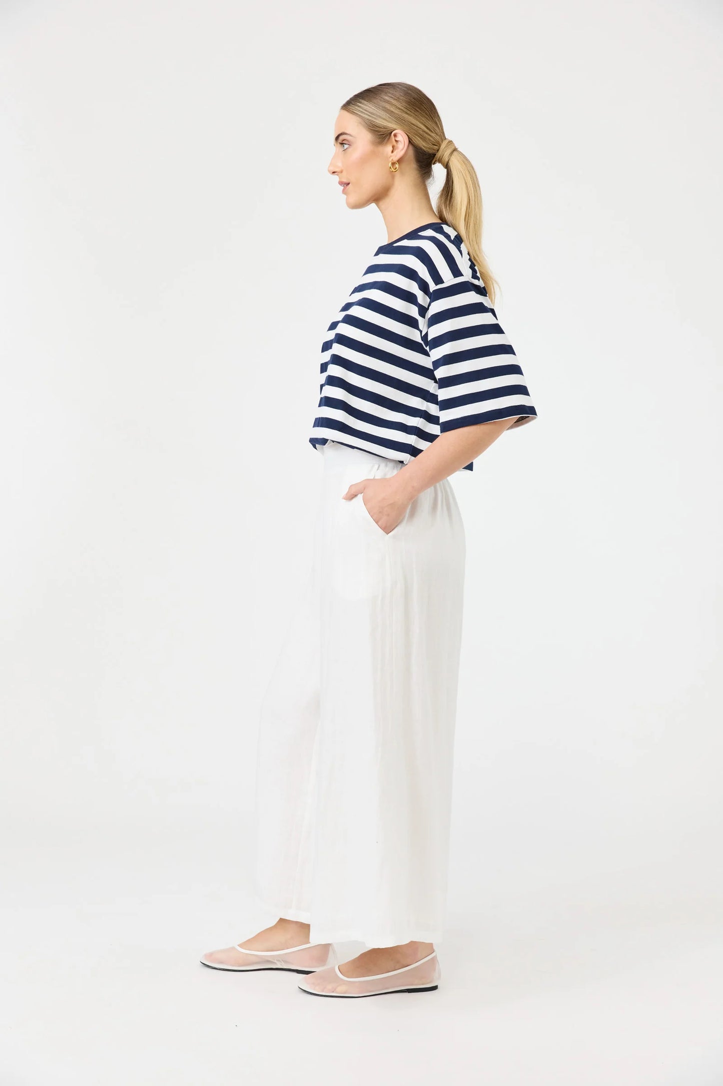 STUDIO CROP PANT - SALT by eb&ive
