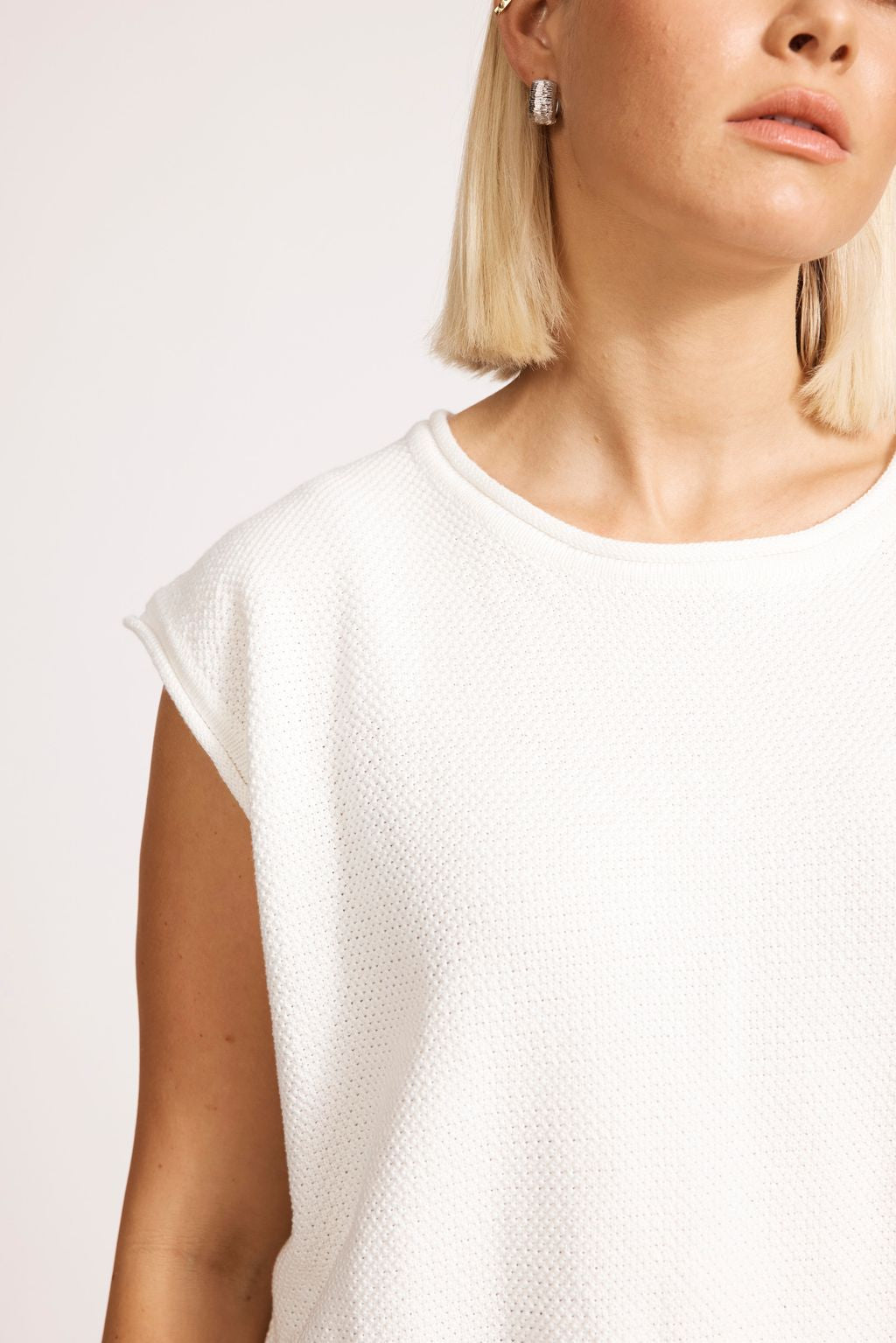 ARTEMIS SLEEVELESS KNIT TOP - WHITE by eb&ive