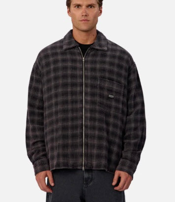 The Camino Long Sleeve Shirt - Black / Charcoal by Industrie Clothing