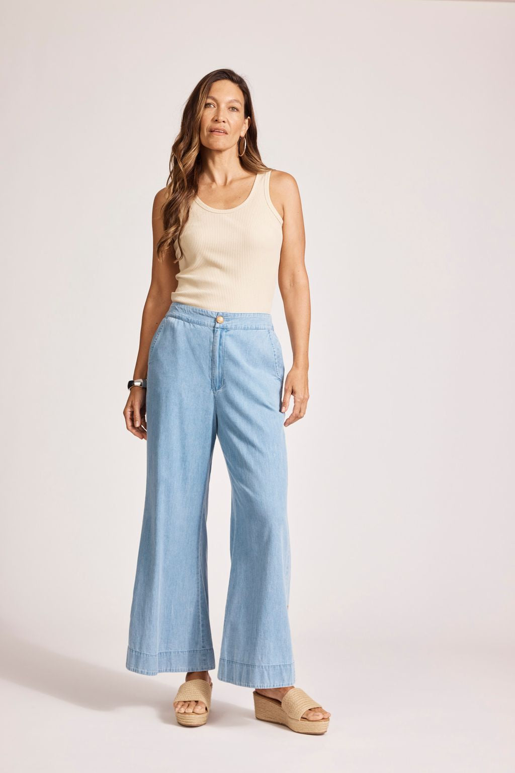 MELENIA DENIM SPLIT PANT - DENIM by eb&ive