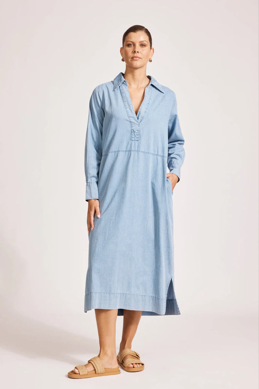 MELENIA DENIM COLLARED DRESS - DENIM by eb&ive