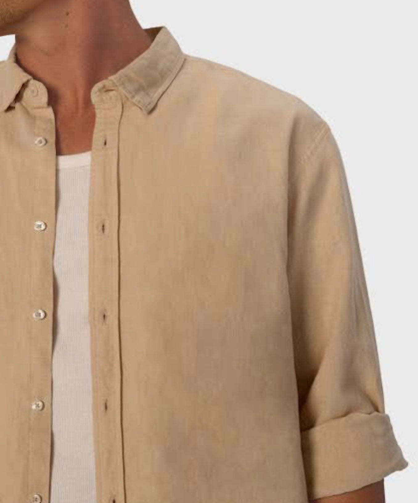 The Tennyson Linen Blend L/S Shirt Light Mango by Industrie Clothing