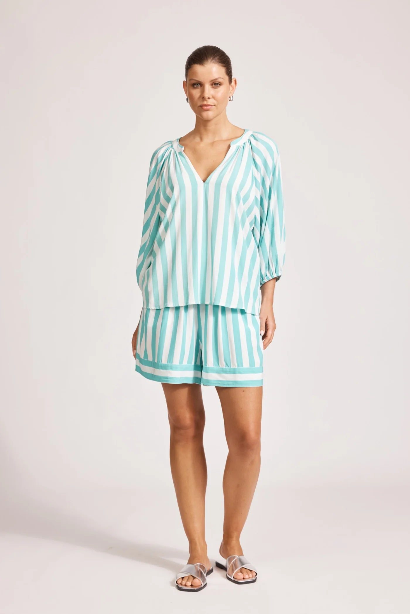 TREVILLE STRIPE SHORT - AQUA by eb&ive