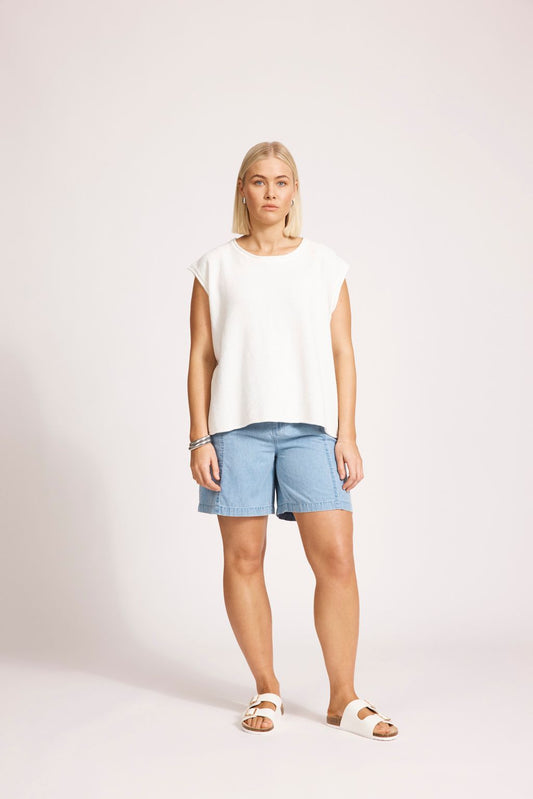 ARTEMIS SLEEVELESS KNIT TOP - WHITE by eb&ive