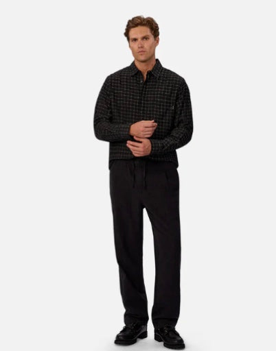 The Clairemont Long Sleeve Shirt - Charcoal / White by Industrie Clothing