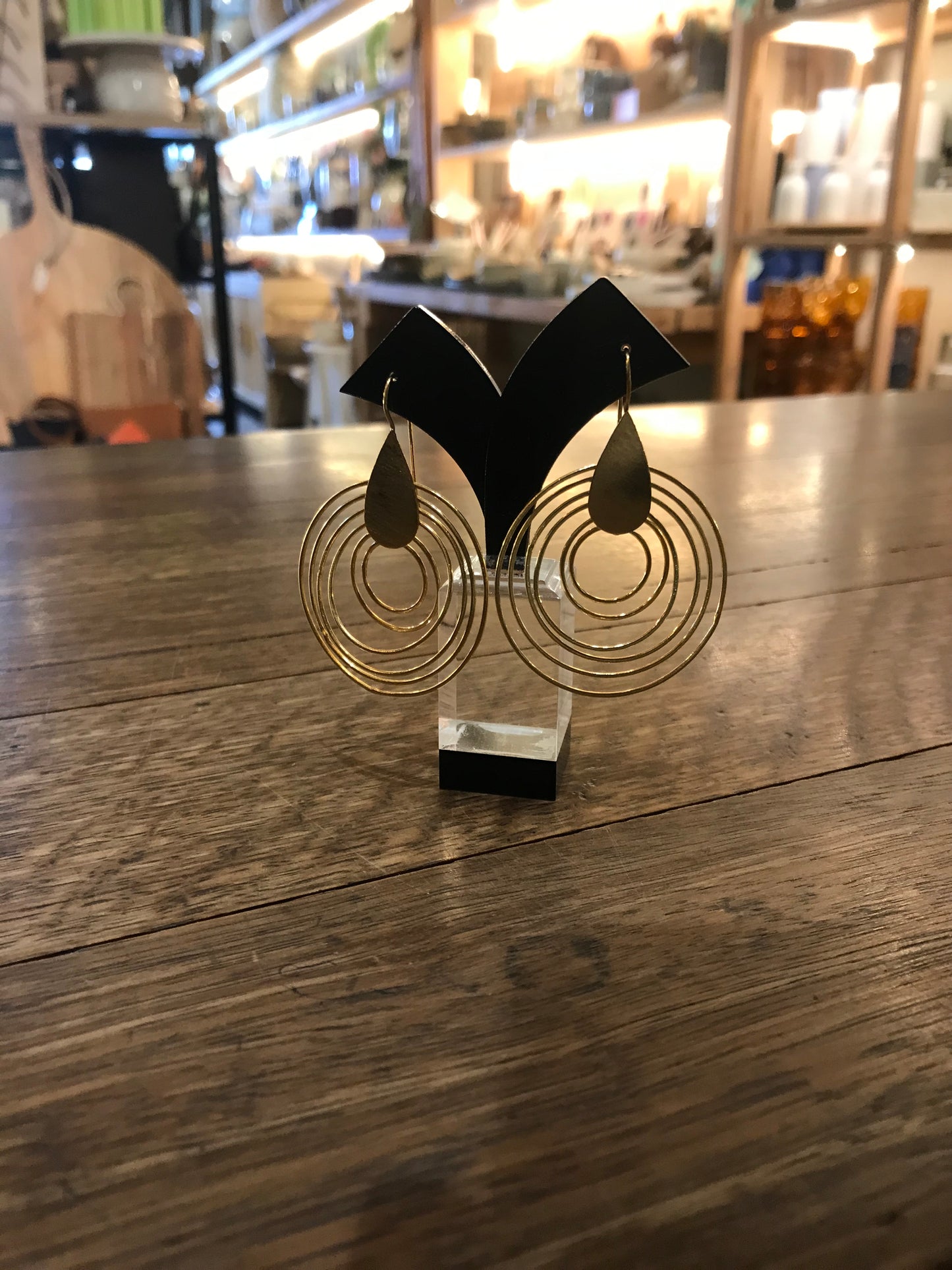 Euro Gold Drop Earrings by Melanie Woods