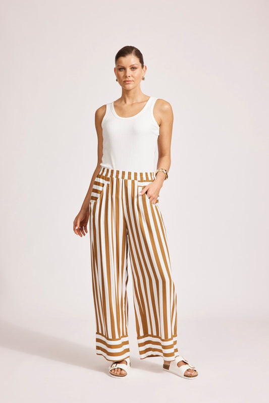TREVILLE STRIPE PANT - CARAMEL by eb&ive