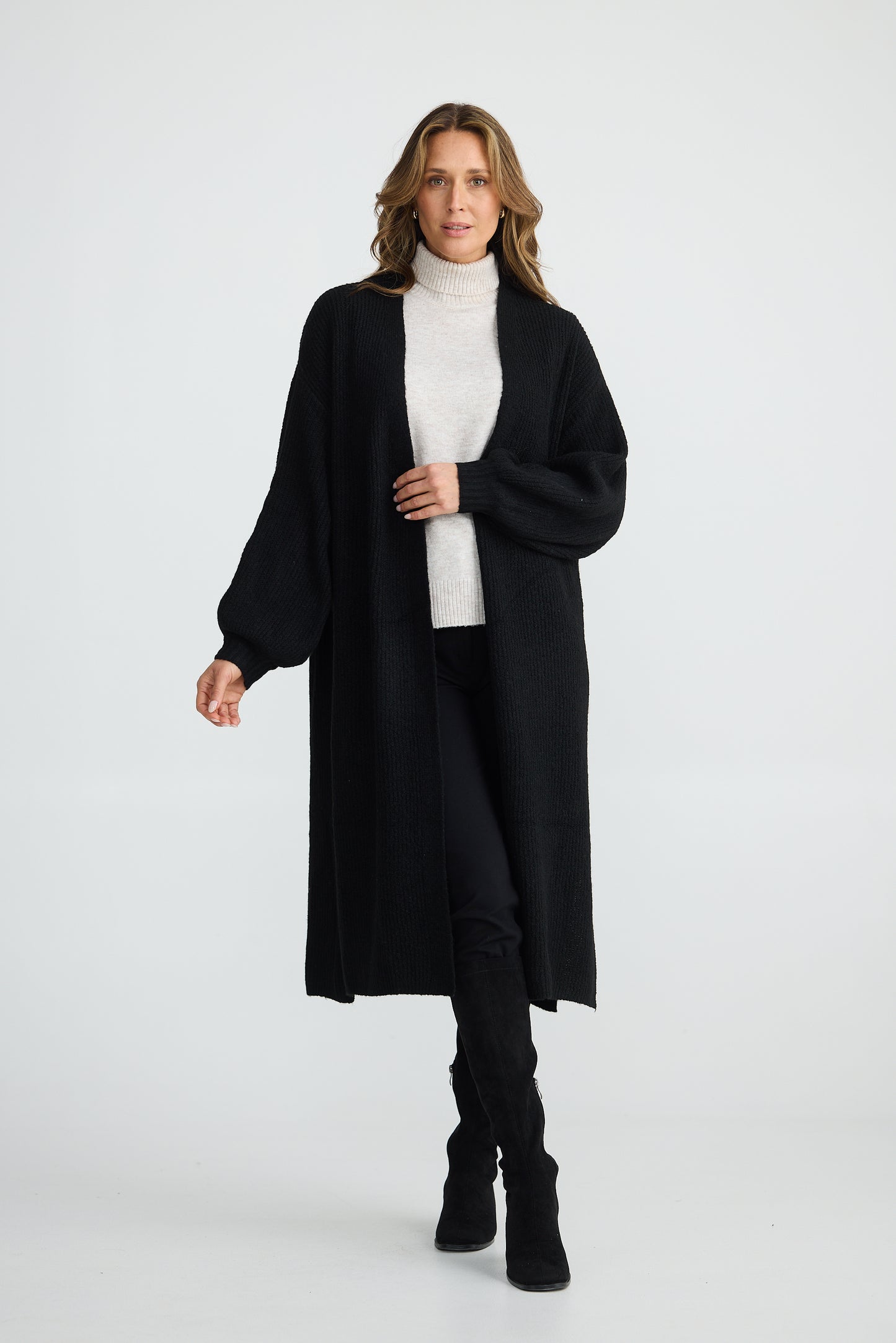 Bentley Long Cardigan by Brave+True - Black