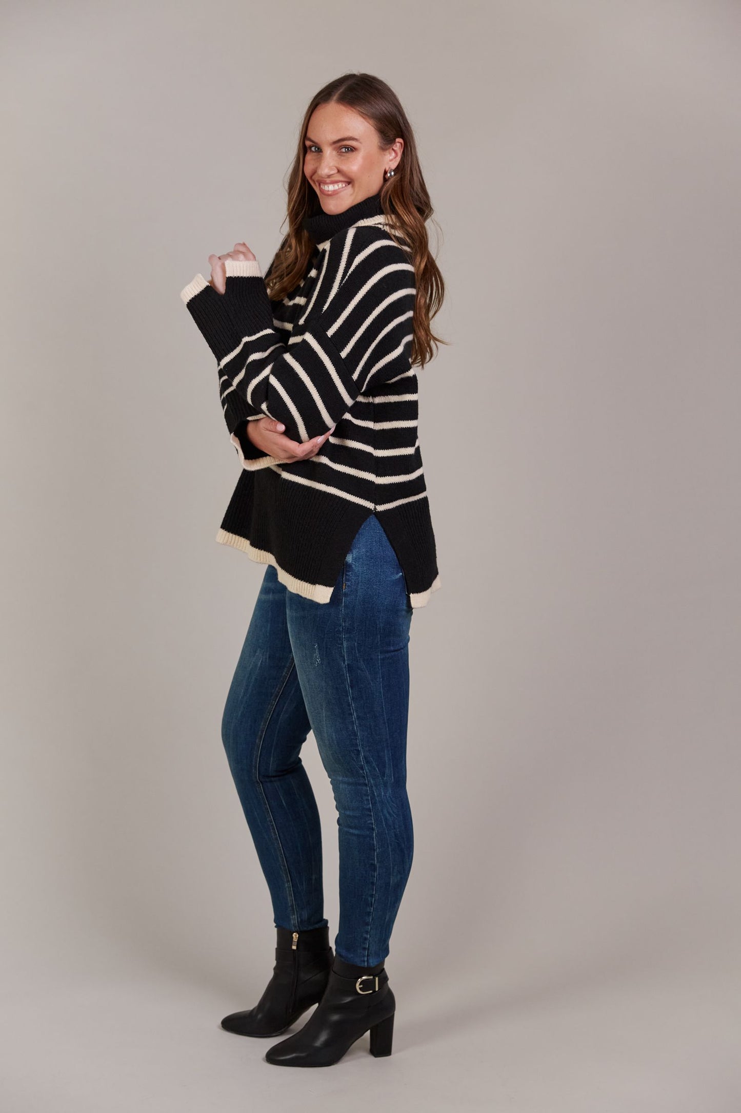Katana Roll Neck Knit - Black by eb&ive