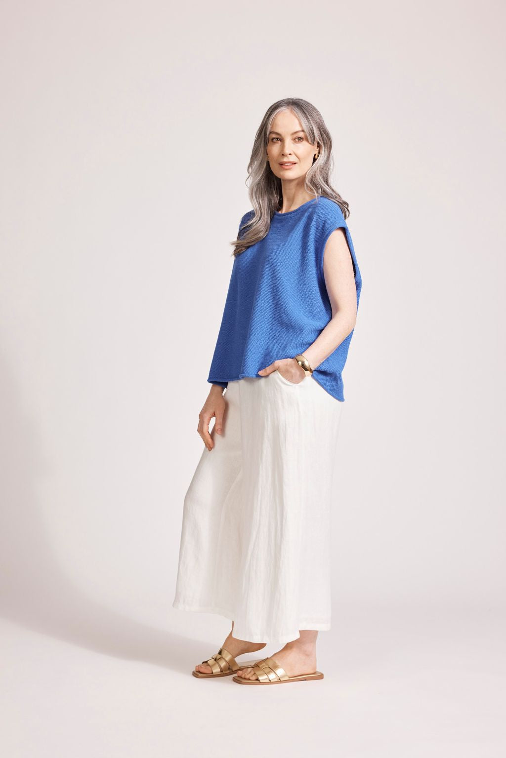 ARTEMIS SLEEVELESS KNIT TOP - AEGEAN by eb&ive