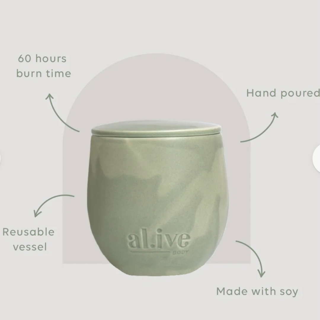 Alive Body Blackcurrant & Caribbean Wood Soy Candle