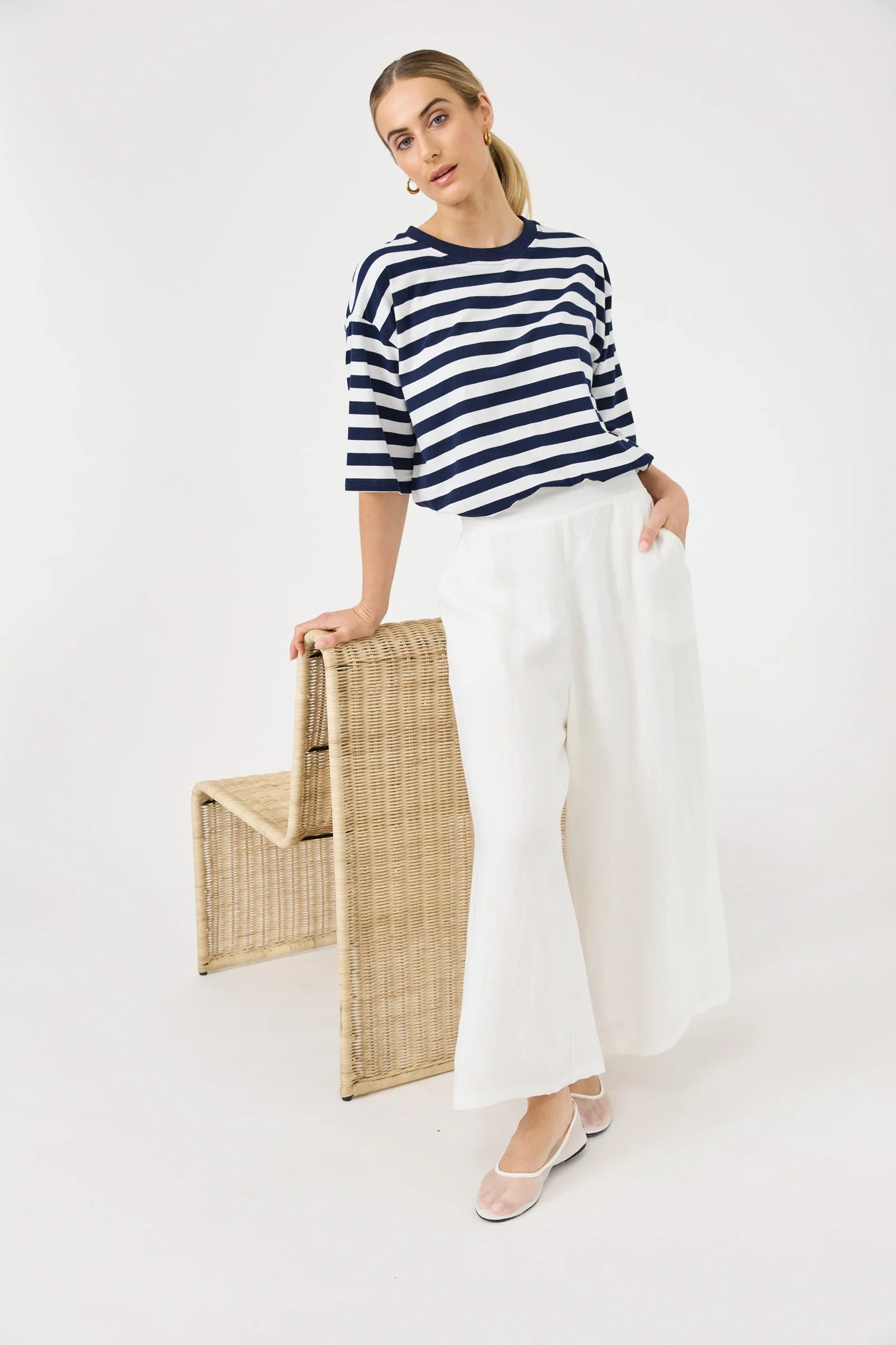 STUDIO CROP PANT - SALT by eb&ive