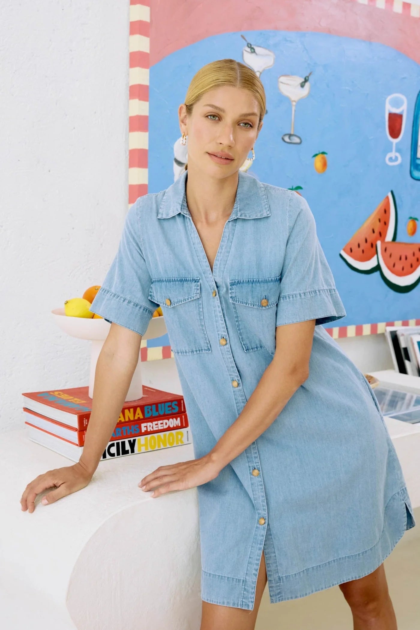 MELENIA DENIM SHIRT DRESS - DENIM by eb&ive
