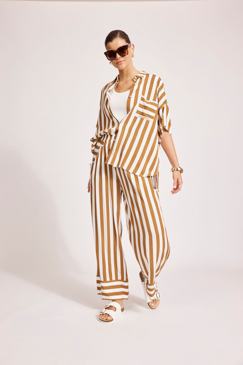 TREVILLE STRIPE PANT - CARAMEL by eb&ive