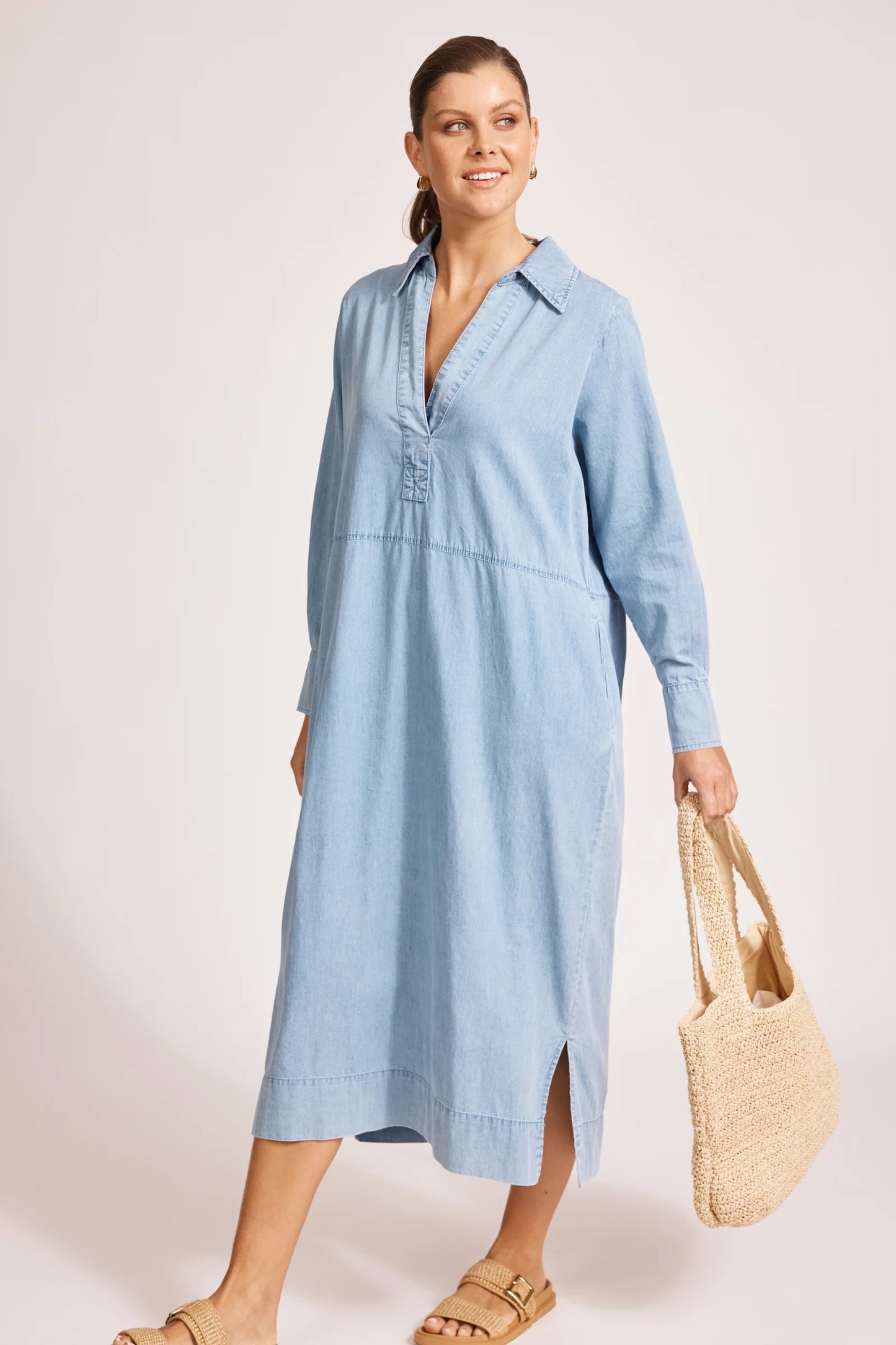 MELENIA DENIM COLLARED DRESS - DENIM by eb&ive