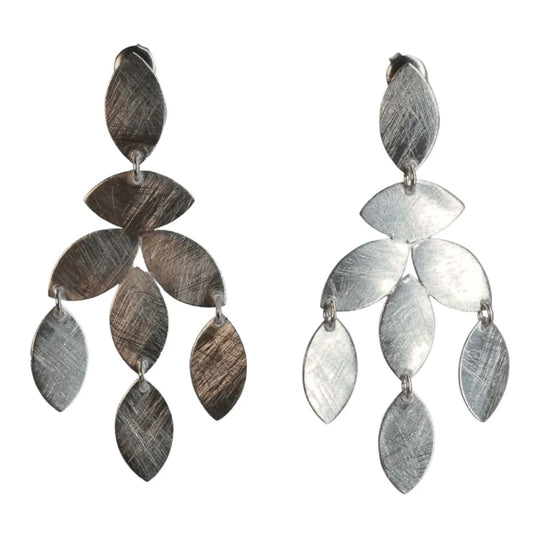 Silver Wash Long Drop Earrings by Melanie Woods
