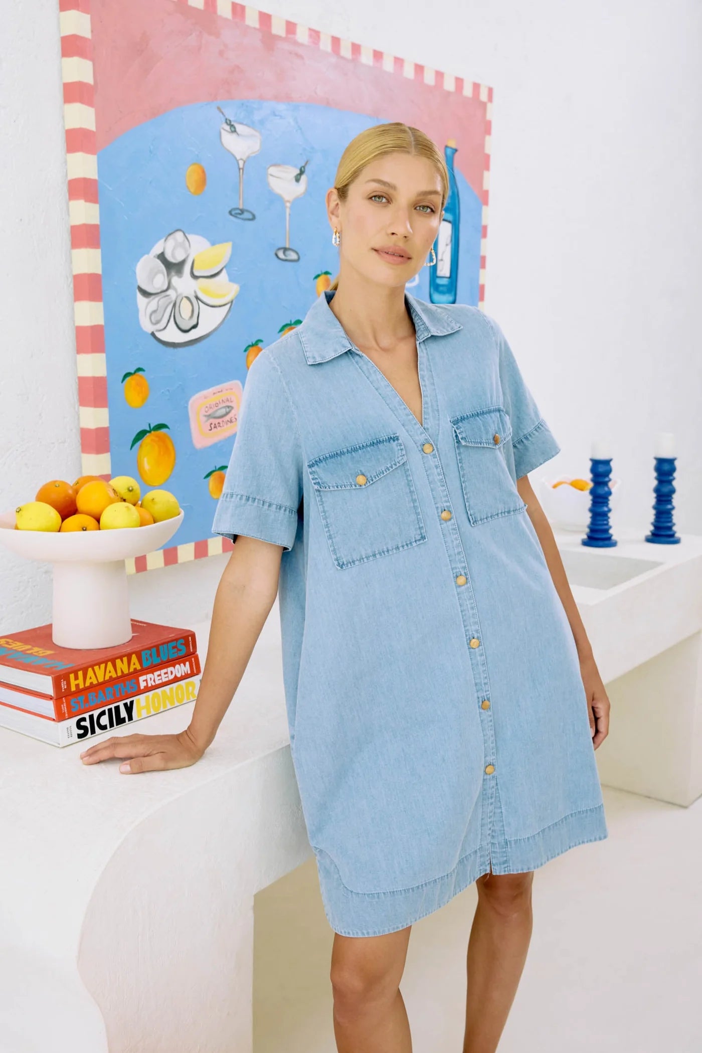 MELENIA DENIM SHIRT DRESS - DENIM by eb&ive