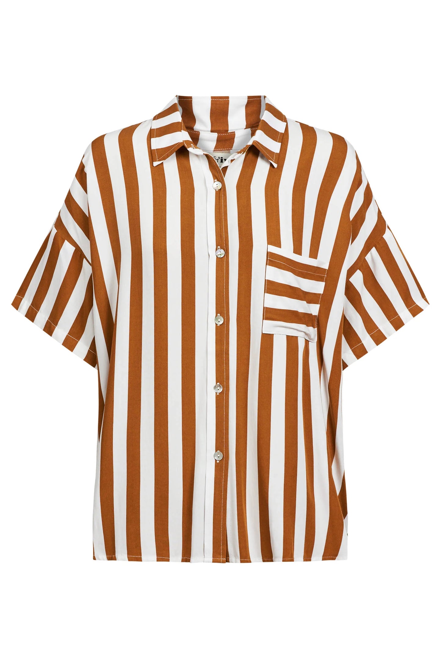 TREVILLE STRIPE SHIRT - CARAMEL by eb&ive