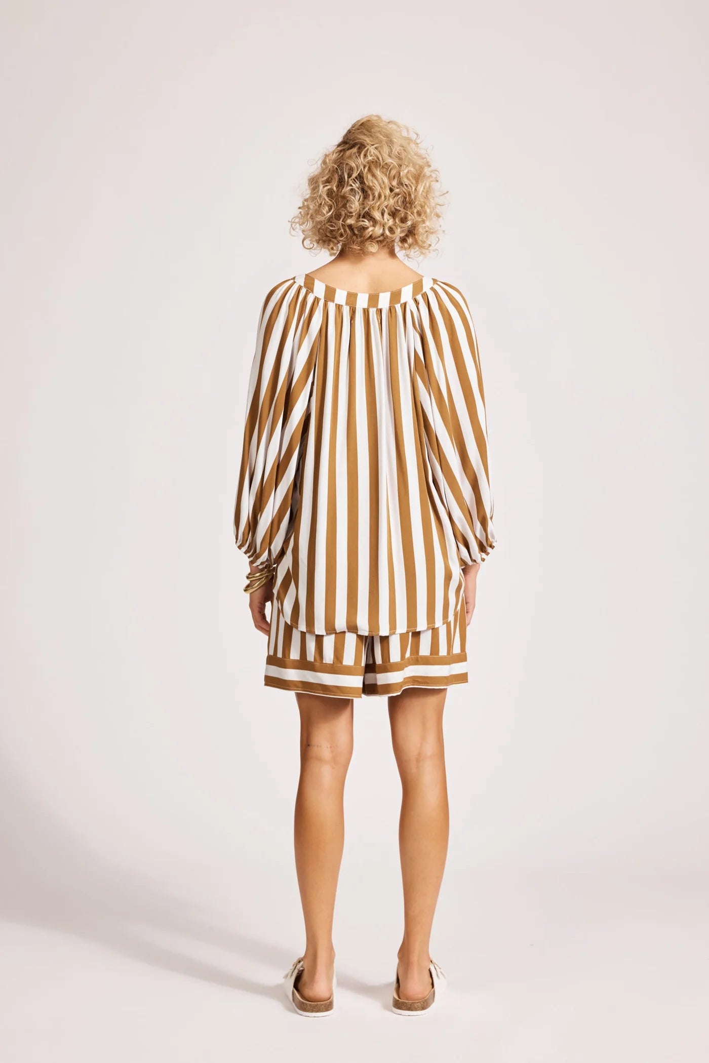 TREVILLE STRIPE BLOUSE - CARAMEL by eb&ive
