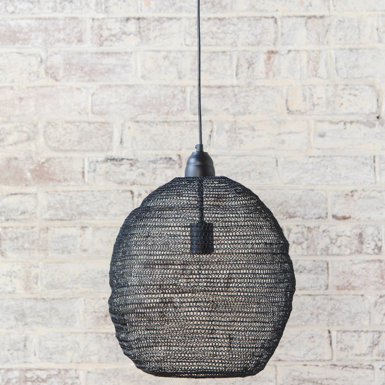 Crochet Lamp - Large Ball - Black