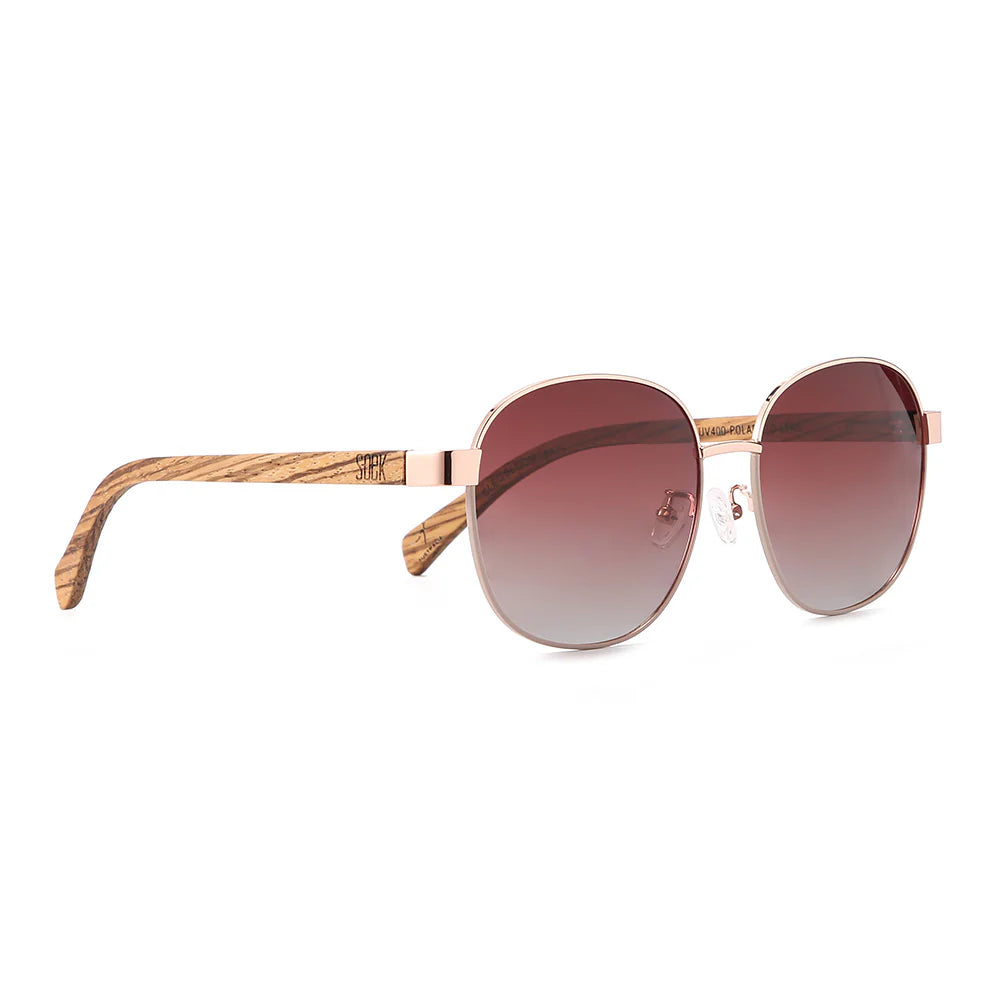 CLEO BLOOM Rose Gold Metal Polarised Lenses Sunglasses by Soek