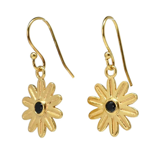Euro Gold Earrings - Onyx by Melanie Woods