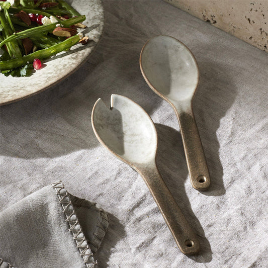 Stoneware Salad Servers - Dusk