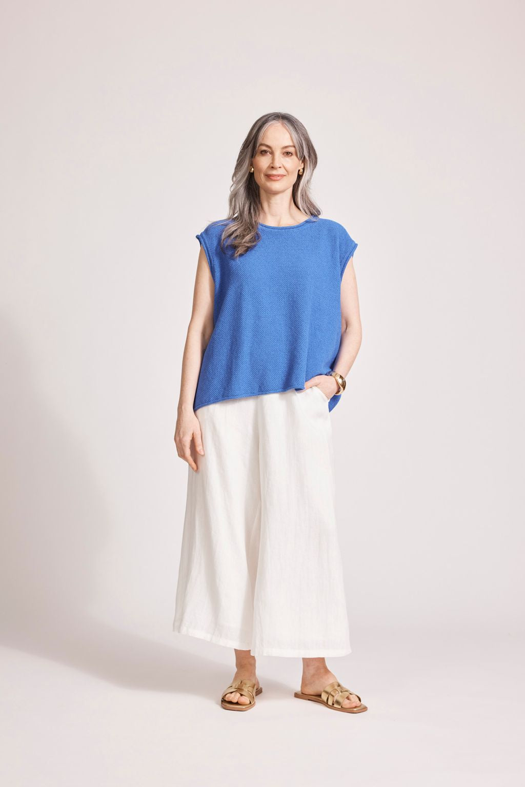 ARTEMIS SLEEVELESS KNIT TOP - AEGEAN by eb&ive
