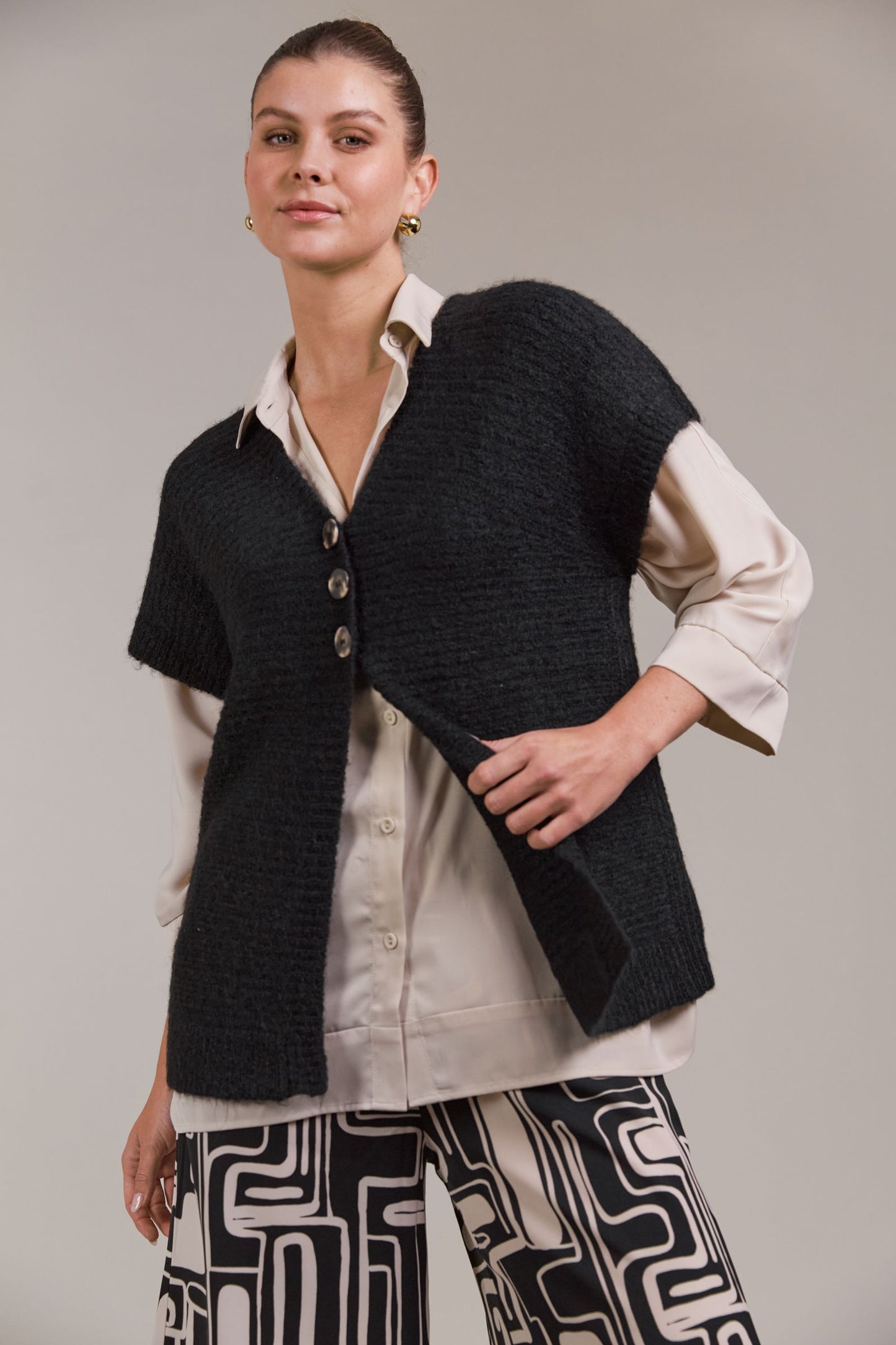 Folio Button Vest - 2 Colours by eb&ive