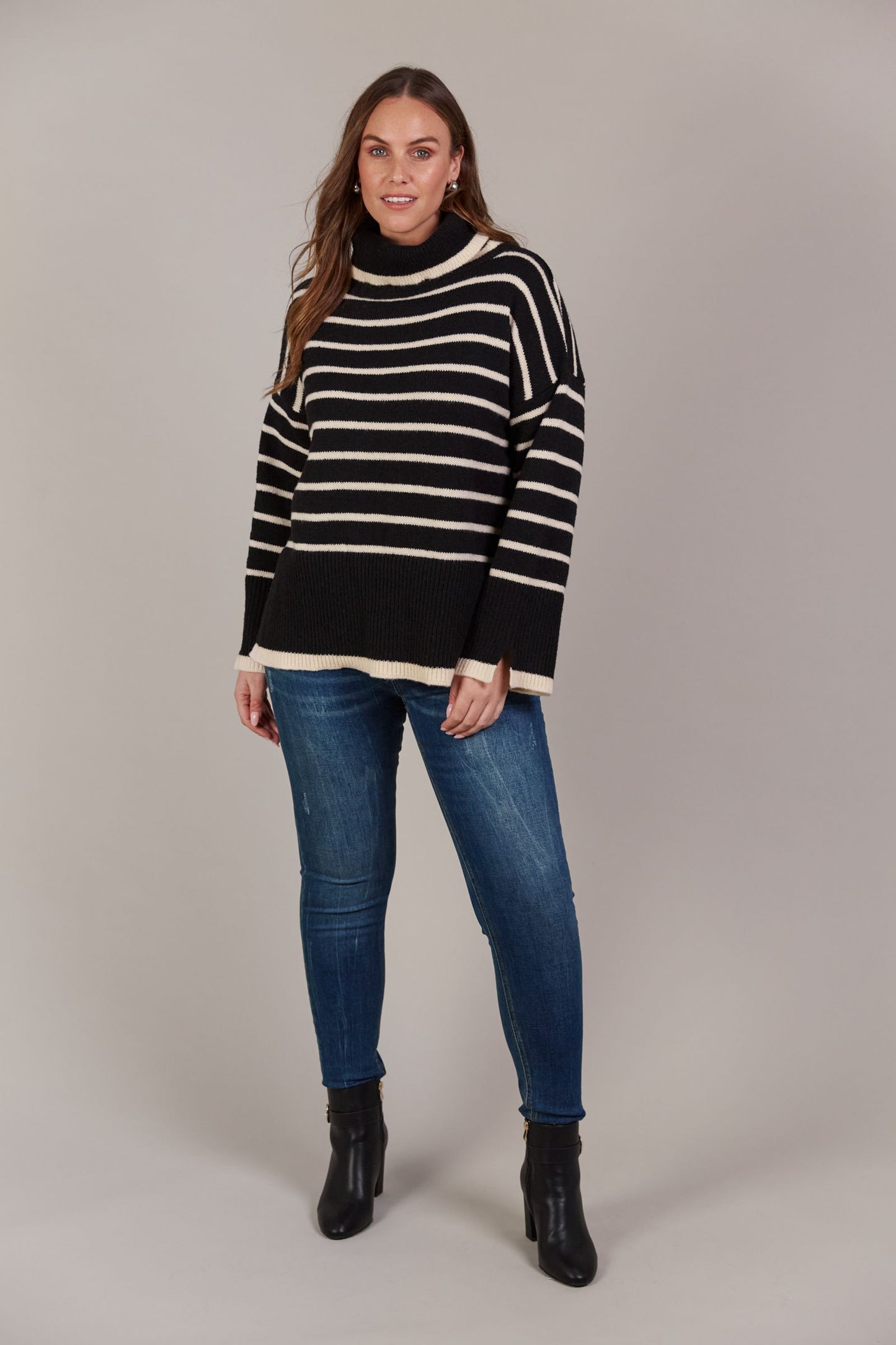 Katana Roll Neck Knit - Black by eb&ive