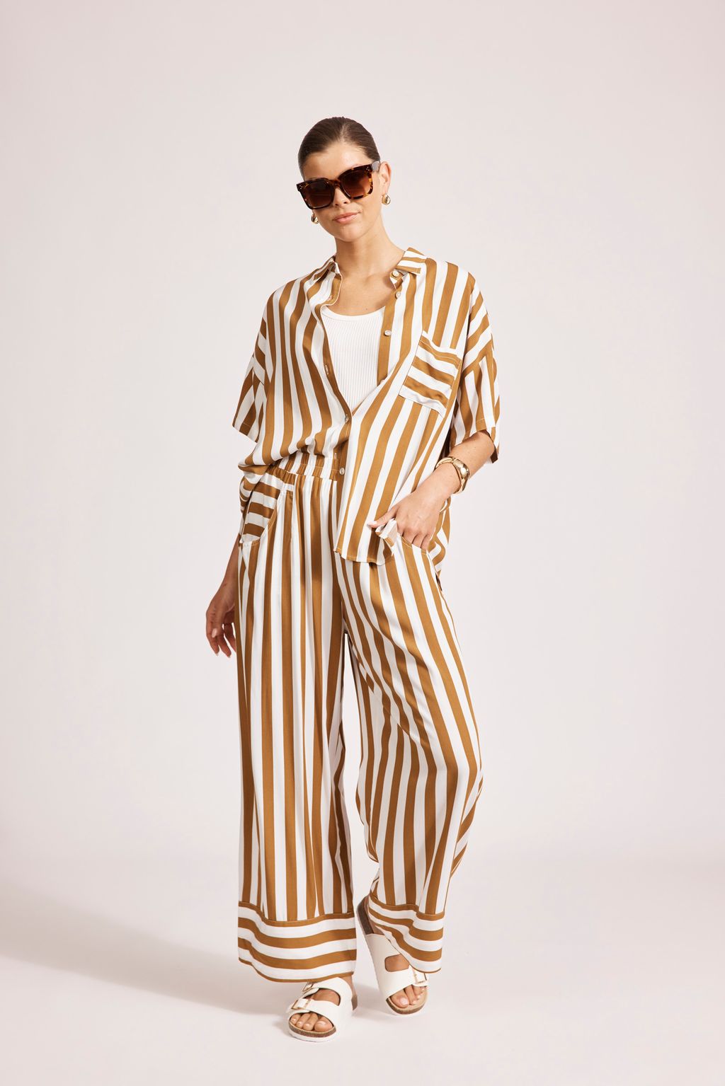 TREVILLE STRIPE PANT - CARAMEL by eb&ive
