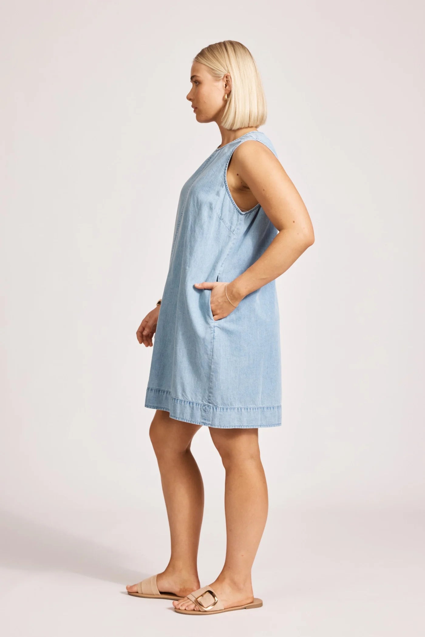 MELENIA DENIM TANK DRESS - DENIM by eb&ive