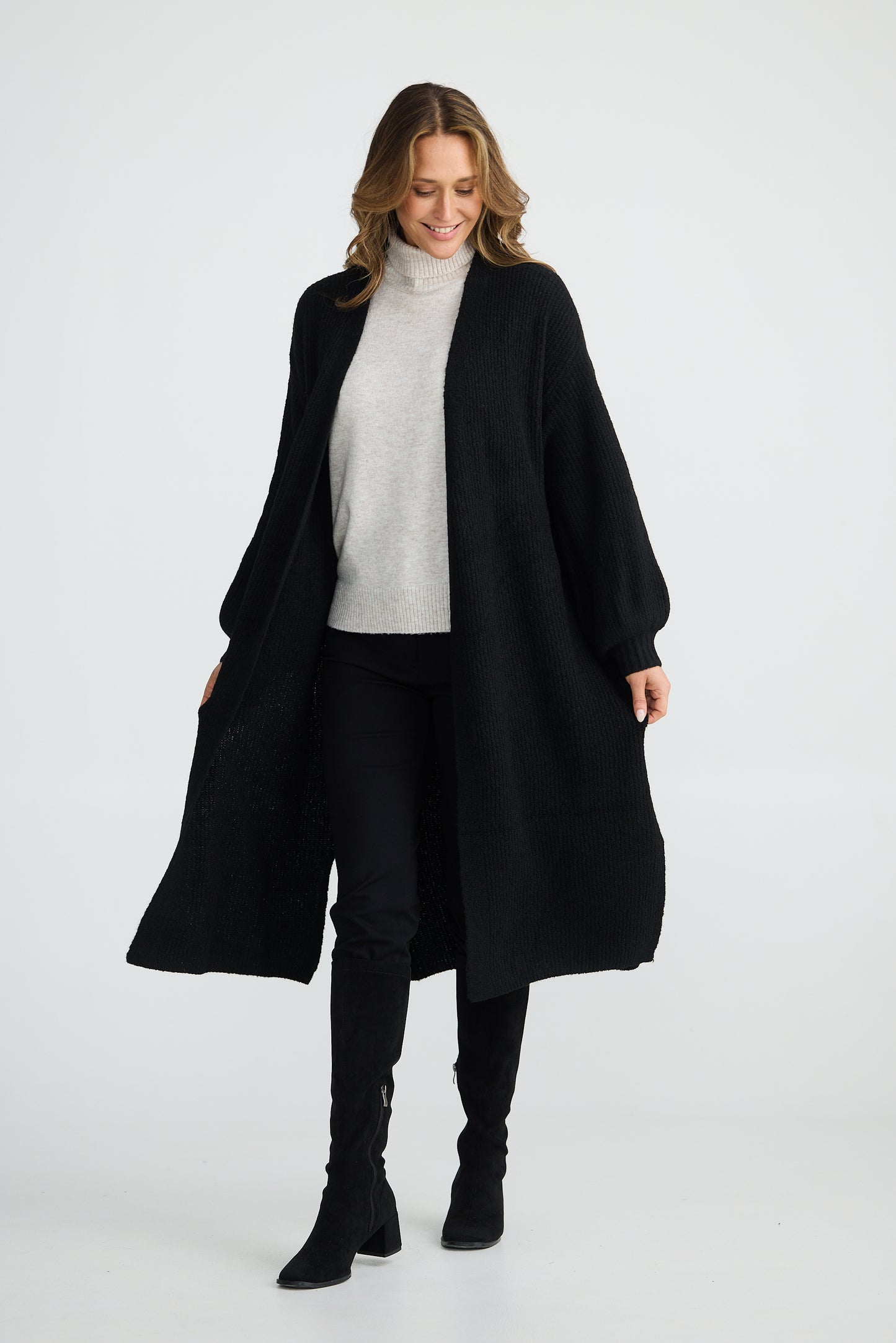 Bentley Long Cardigan by Brave+True - Black
