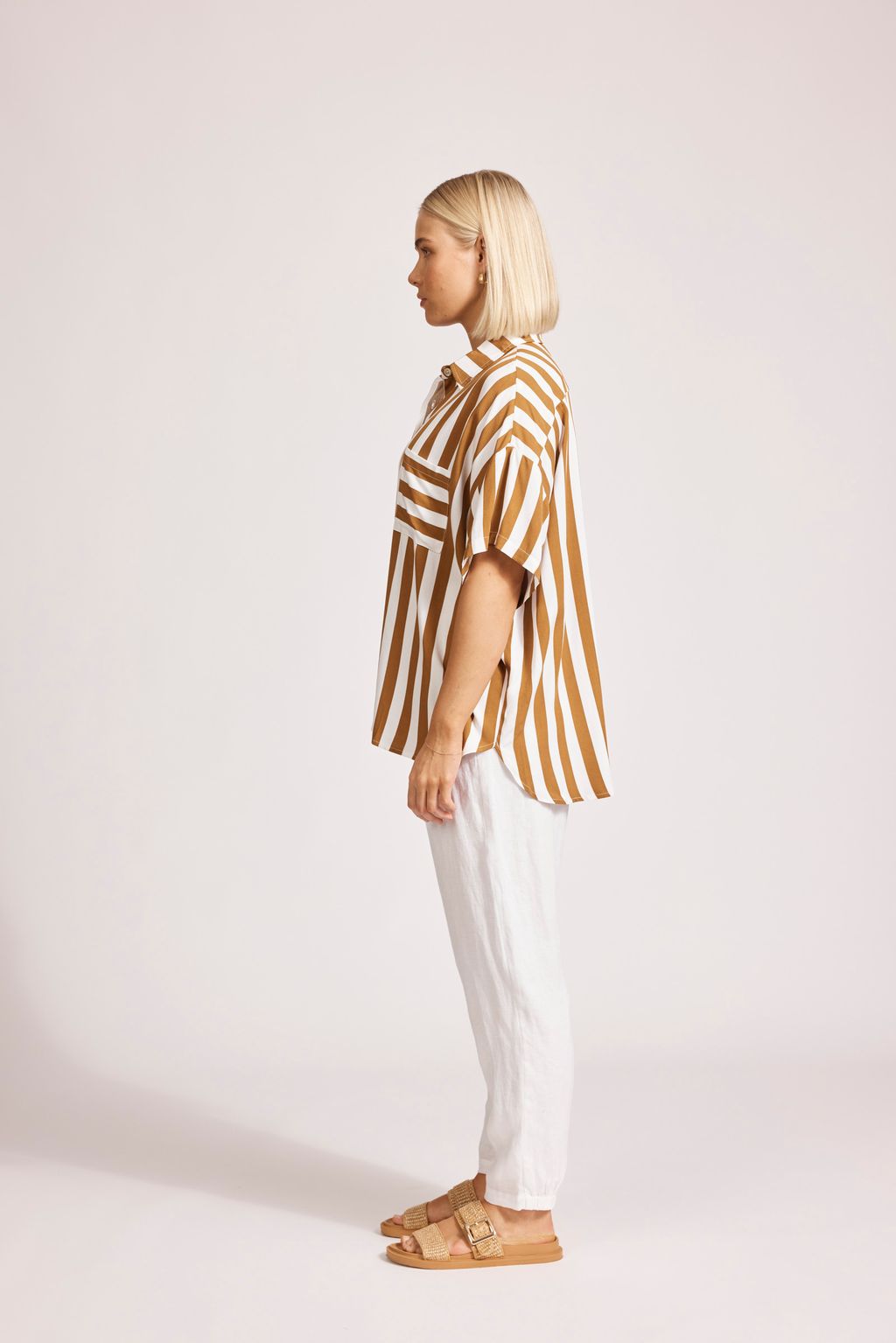 TREVILLE STRIPE SHIRT - CARAMEL by eb&ive