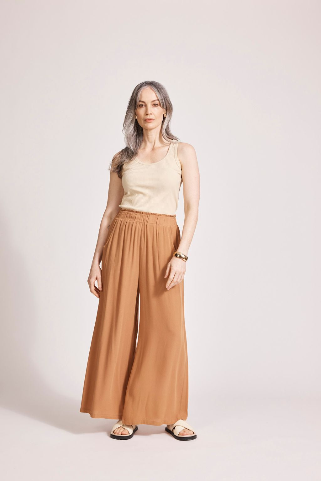 ALEGRIA PALAZZO PANT - CARAMEL by eb&ive
