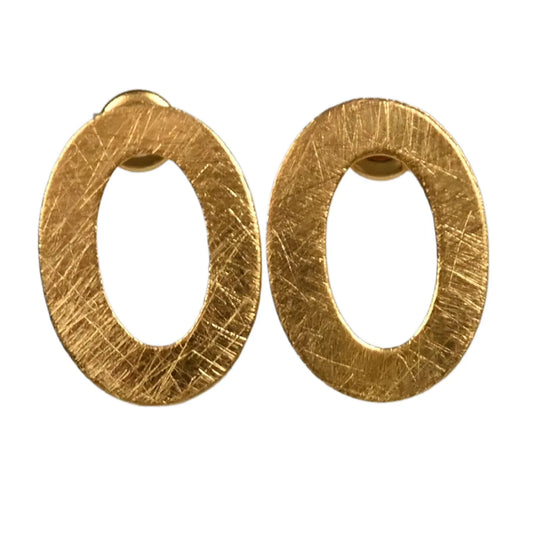 Euro Gold stud oval Earrings by Melanie Woods